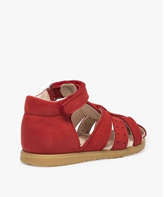 chaussures premiers pas bebe garcon sandales en cuir rouge9333601_4