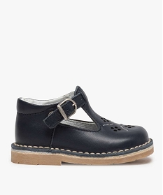 babies bebe garcon dessus en cuir uni perfore bleu bottes et chaussures montantes9334101_1