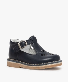 babies bebe garcon dessus en cuir uni perfore bleu9334101_2