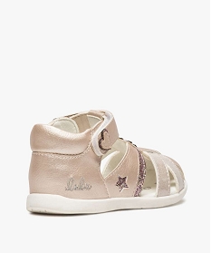 chaussures de marche bebe file avec paillettes - lulu castagnette rose9335701_4