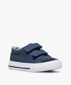 tennis bebe garcon en toile de coton bio a scratchs bleu baskets et tennis9337901_2