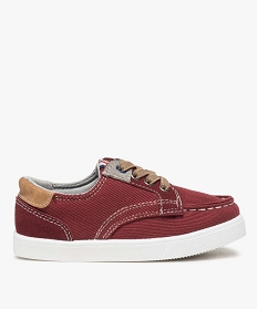 chaussures bateau garcon en toile et lacets elastiques rouge chaussures basses9342301_1