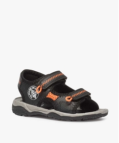sandales garcon a details contrastes et scratchs noir sandales et nu-pieds9343001_2
