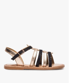 sandales filles avec brides en cuir multicolores bleu9344101_1