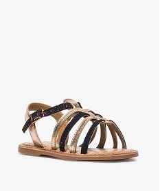 sandales filles avec brides en cuir multicolores bleu9344101_2
