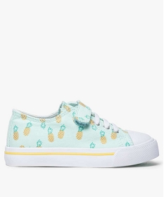 baskets fille en toile a lacets elastiques - les supaires vert tennis en toile9347101_1