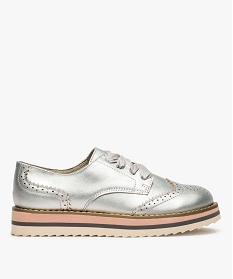 derbies fille metallises a lacets ruban et semelle crantee gris ballerines9353101_1