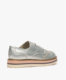 derbies fille metallises a lacets ruban et semelle crantee gris9353101_4