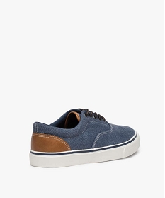 baskets homme en toile a lacets et semelle contrastante dessus denim bleu9362801_4