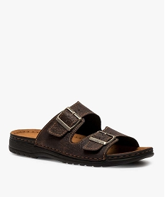 mules confort a larges brides a boucle homme marron chine9366301_2