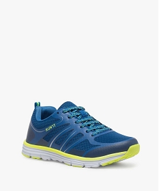 baskets homme running en mesh a details contrastes bleu9367801_2