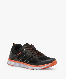 baskets homme running en mesh a details contrastes noir baskets et tennis9367901_2