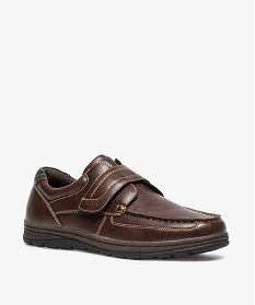 chaussures bateau homme confort fermeture scratch marron chine chaussures bateau9368001_2