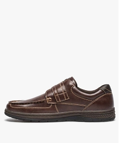 chaussures bateau homme confort fermeture scratch marron chine chaussures bateau9368001_3