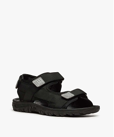 sandales homme en textile fermeture trois bandes scratch noir vif9368301_2