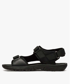sandales homme en textile fermeture trois bandes scratch noir vif9368301_3