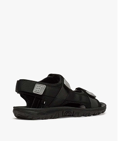 sandales homme en textile fermeture trois bandes scratch noir vif9368301_4