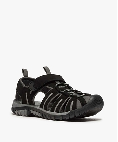 sandales homme style randonnee a scratch et bout ferme noir9368401_2