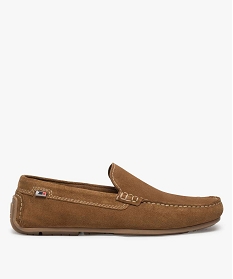 GEMO Mocassins homme unis dessus et intérieur cuir marron standard