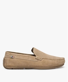 GEMO Mocassins homme unis dessus et intérieur cuir beige standard