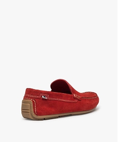 mocassins homme unis dessus et interieur cuir rouge mocassins et chaussures bateaux9371001_4