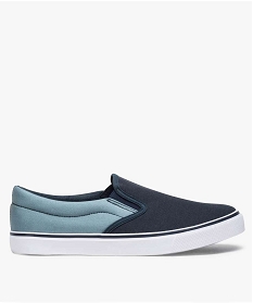 GEMO Tennis homme en toile façon slip-on bicolores Bleu