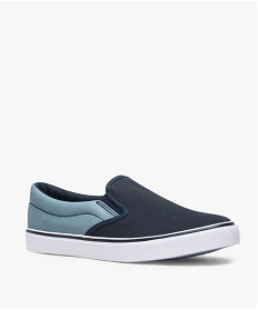 tennis homme en toile facon slip-on bicolores bleu baskets et tennis9372001_2