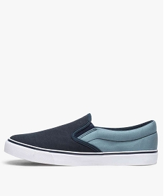 tennis homme en toile facon slip-on bicolores bleu baskets et tennis9372001_3