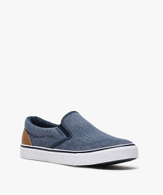 tennis homme en toile facon slip-on bicolores bleu9372101_2