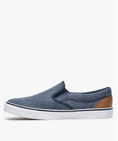 tennis homme en toile facon slip-on bicolores bleu9372101_3