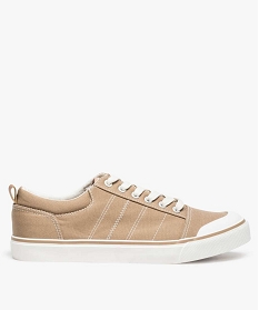 tennis homme en toile unie a bout renforce beige baskets et tennis9372501_1