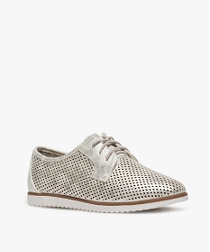 derbies femme perforees a paillettes gris derbies9373401_2