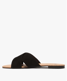 sandales plates a larges brides croisees femme - valentina baldano dessus suedine noir vif sandales plates et nu-pieds9386001_3