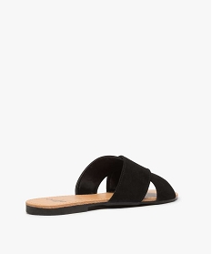 sandales plates a larges brides croisees femme - valentina baldano dessus suedine noir vif sandales plates et nu-pieds9386001_4