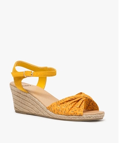 sandales femme a talon compense en corde jaune sandales a talon9391601_2