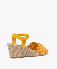 sandales femme a talon compense en corde jaune sandales a talon9391601_4