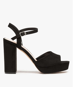 GEMO Sandales femme à talon haut et plate-forme noir standard