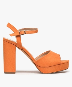 sandales femme a talon haut et plate-forme orange sandales a talon9394101_1