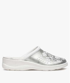chaussures confort femme sabots dessus metallise blanc9398201_1