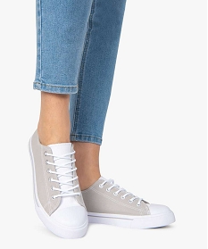 GEMO Baskets femme dessus textile recyclé - Les Supaires gris standard