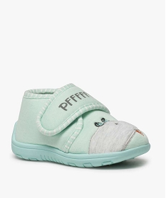 chaussons bebe garcon doublure et semelle interieure en coton bio bleu chaussons9408501_2