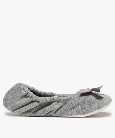 GEMO Chaussons femme ballerines élastiquées en velours gris standard
