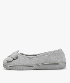 chaussons femme ballerines moelleuses en jersey gris chaussons9413001_3