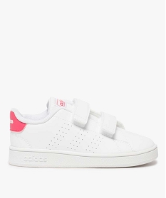 GEMO Baskets fille unies à scratch - Adidas Blanc