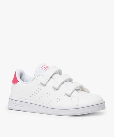 baskets fille unies trois bandes scratch - adidas blanc9419101_2