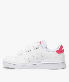 baskets fille unies trois bandes scratch - adidas blanc9419101_3