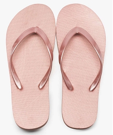 GEMO Tongs femme unies avec semelle intérieure antidérapante Rose