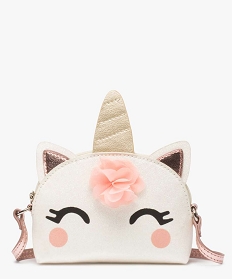 sac a main fille paillete motif licorne en relief blanc9432001_1