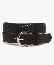 GEMO Ceinture avec motifs rosaces perforés fille noir standard