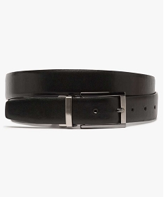 ceinture homme dessus cuir avec boucle metallique rectangle noir9436801_1